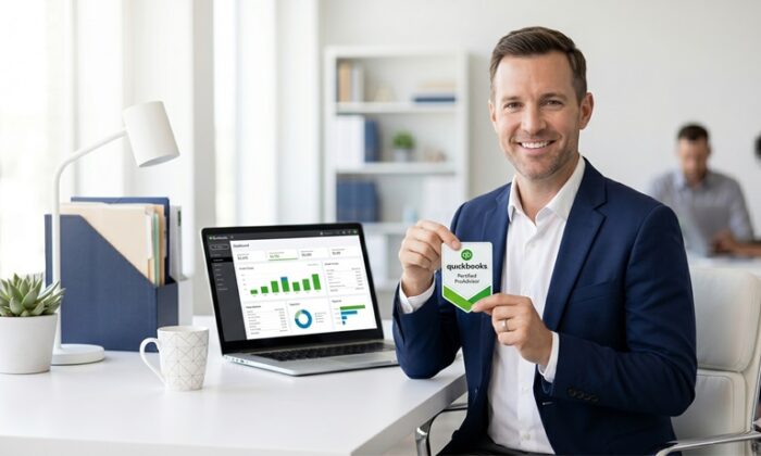 QuickBooks ProAdvisor certification badge small business bookkeeper